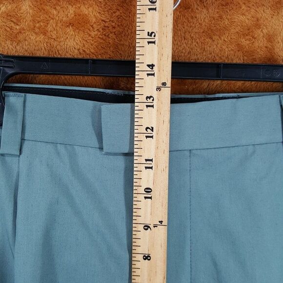 HUGO BOSS Pants Mens Sz 36 Green Pleated Lightweight Regular Fit Unfinished Hem - Picture 7 of 9